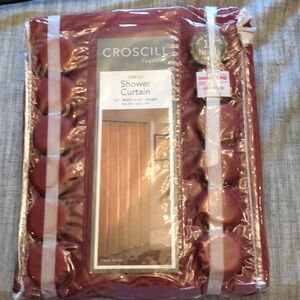 Croscill Shower Curtin with 12-hooks included. New with tag in plastic.